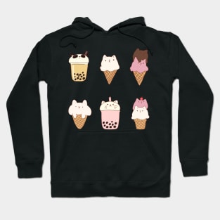 Ice cream cats and boba drinks Hoodie